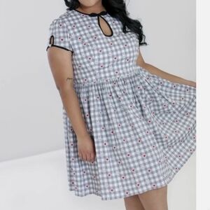 Hopper Mid Dress Hell Bunny 2xl gingham hearts rabbits bunny vintage